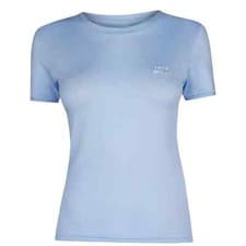 Image of JACK WILLS Womens Sky Blue Trinkey Ringer Short Sleeve T-Shirt UK 12 BNWT