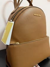 Image of Michael Kors Sheila Medium Tan Vegan Leather Backpack BNWT