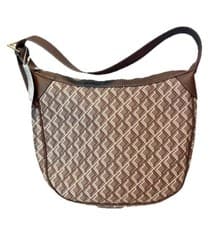 Image of NEW Primark Women's Geo Pattern Monogram Medium Slouchy Hobo Bag - Tan / Brown