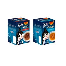 Image of Felix Cat Soup Food Farm or Fish Selection Delicious 6 Pack x 48g