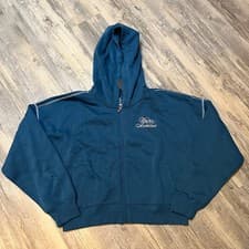 Image of Under Armour Rival Script Fleece Crop Full-Zip Hoodie Blue Women's Large