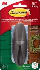 Image of Command Large Designer Metallic Bronze Hook with Adhesive Strips 