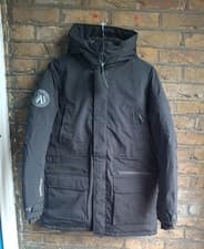 Image of New Superdry Black City Padded Hooded and Water Repellent Parka Coat Size XLarge
