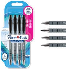 Image of Paper Mate Flexgrip Gel Pens | Medium Point (0.7 Mm) | Black Ink | 4 Count