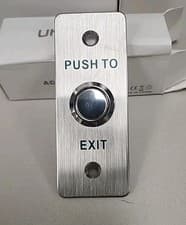 Image of Push to Exit Door Release Button Stainless Steel Plate – Access Control Switch