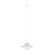 Image of Pendant Ceiling Light Colour White Satin Nickel Long Flex Bulb E27 1x40W