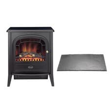 Image of Dimplex Club Optiflame Electric Freestanding Stove Black With Hearth Pad Bundle