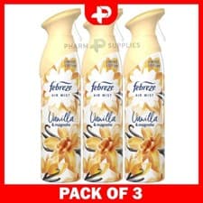Image of Febreze Vanilla & Magnolia Air Mist Air Freshener Spray 185ml Pack of 3