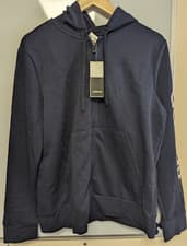 Image of adidas Womens' Essentials Linear Full Zip Hoodie - Navy