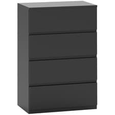 Image of HOMCOM Bedroom Chest of Drawers, 4 Drawers Dresser, Drawer Unit, Black