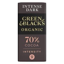 Image of 1x Green & Black's 90g Organic 70% Dark Chocolate Bar vegan friendly
