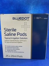 Image of NEW Blue Dot 20ml Sterile Eye Wash Pods (Box 25) Eye/Wound Irrigation