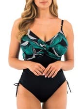 Image of Fantasie Saint Lucia Swimsuit Twist Front Adjustable Leg Beach Swimwear