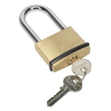 Image of Sealey Brass Body Padlock Long Shackle 50mm PL202L