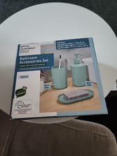 Image of 3 Piece Bathroom Accessories Set. Brand New In Slightly Damaged Box.