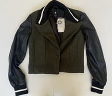 Image of 7 For All Mankind Mixed Media Bomber Jacket Size XS