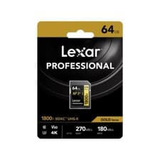 Image of Lexar Professional 1800x Gold Series 64GB/128GB/256GB SDXC UHS II V60 Memory -UK