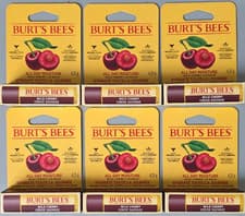 Image of 🌟 6x Burt’s Bees Wild Cherry Lip Balm 4.25g – All Day Moisture – 100% Natural