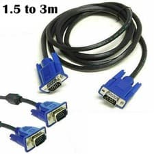 Image of 1.5m-3m VGA Cable 15 Pin Male to Male PC Monitor TV LCD HD SVGA Lead Wire Cord