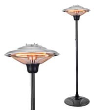 Image of Litecraft 1500 Watt Outdoor Floor Standing Garden Radiant Patio Heater - Silver