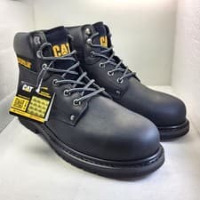Image of CATERPILLAR Powerplant Steel Toe Mens Boots Leather Black UK8 *NEW* (X416)