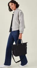 Image of Accessorize Black Floral Quilted Hand Bag