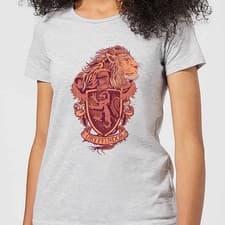 Image of Harry Potter Gryffindor Drawn Crest Women's T-Shirt - Grey