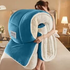 Image of Sherpa Flannel Fleece Blanket Heavy Winter Throw For Bed Sofa Extra Warm Blanket