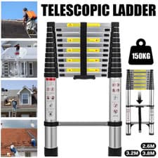Image of Telescopic Ladder 2.6M/3.2M/3.8M Large Multi-Purpose Aluminium Folding Ladders