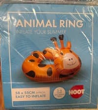 Image of Swimming Pool Rubber Swim Ring Kids Childrens Inflatable Float Aid Giraffe