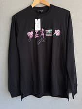 Image of PAUL SMITH MENS REG FIT SL T-SHIRT 1970 LINEUP IN BLACK SIZE SMALL NEW