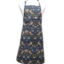 Image of William Morris Strawberry Thief Navy Acrylic Apron