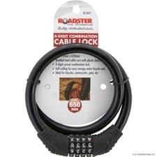 Image of Combination Number Code Bike Bicycle Cycle Lock 12mm x 650mm Steel Cable Chain