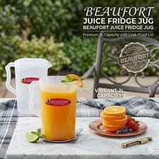 Image of Fridge Jug Plastic Storage Water Milk Juice Container & Lid - 2L Beaufort