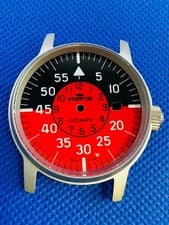 Image of Fortis Flieger Cockpit Complete Kit New Black/Red Dial 40mm Case 595.10.46.1