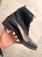 Image of *NEW* Zara men Pointed Toe Balmoral style Boots PU Leather & Suede EU 43 US 10 M
