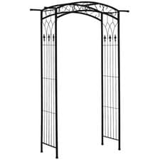 Image of Outsunny 211cm Height Metal Garden Arch Arbor for Wedding Decor