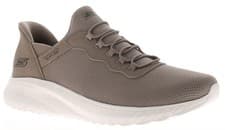 Image of Skechers Womens Slip Ins Trainers Slip Ins Bobs Sport Elastic Lace brown UK Size