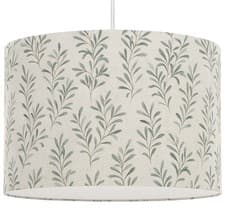 Image of Lampshade Linen Olive Branches Leaf Watercolour Leaves Sage Green Trees Drum