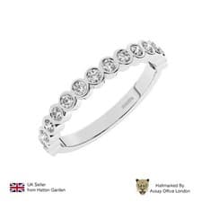 Image of Diamond Eternity Ring In 18k White Gold Natural Round Brilliant Cut Wedding Band