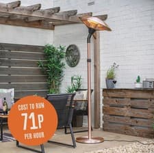 Image of La Hacienda Outdoor Adjustable Copper Standing Heater Copper - Brand New