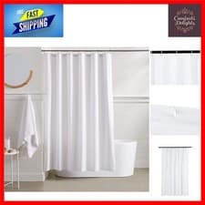 Image of Soft Waffle Weave Shower Curtain, Easy Care White 183 x 183 cm