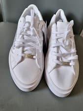 Image of  ADIDAS ORIGINALS WOMEN'S SLEEK SUPER W LEATHER WHITE TRAINERS SIZE UK 8, EU42 