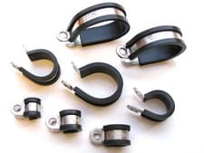 Image of P-Clips Rubber Lined 304 Stainless Steel Pack Qty's 1, 2, 5, 10 P Clip Clamp W4