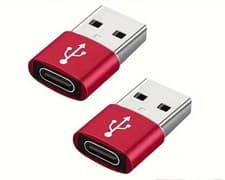 Image of 4 Pack of Type C To Type A Adapters. USB 2 USB Converter for Phones, PC, Etc...