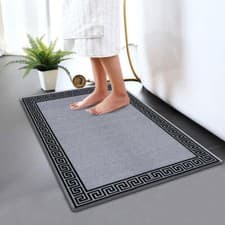 Image of Non Slip Bath Mat Water Absorbent Toilet Pedestal Mats Small Large Bathroom Rug