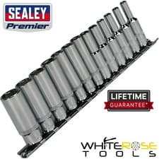 Image of Sealey Premier Socket Set Deep WallDrive 13pc 1/4" Drive 6 Point Metric 4-14mm