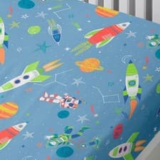 Image of Bedlam Supersonic Glow in the Dark Print Fitted Sheet, Blue