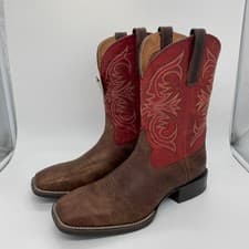 Image of Ariat Sport Pardner Boots Wide Square 10042391 Rebel Brown Blood Red 11 Mens