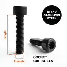 Image of M3, M4 CAP BOLT ALLEN SCREW A2 BLACK STAINLESS STEEL SOCKET CAP HEX HEAD DIN912